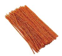 Lot de 200 cure-pipes à paillettes - Fil chenille - 6 mm x 30 cm - Multicolore - Pour le bricolage, la fabrication et la décoration - Orange