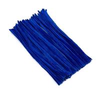 Lot de 200 cure-pipes en fil chenille pour travaux manuels, décorations, cure-pipes, en peluche pliée, pour enfants, pour le bricolage, le bricolage, les travaux manuels, Noël, fait à la main, bleu