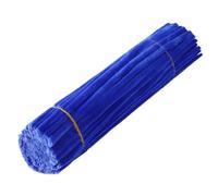 Lot de 200 cure-pipes multicolores pour le bricolage - 8 mm d'épaisseur - Longueur : 30 cm - Fil chenille - Fil de bricolage - Pour le bricolage, l'art des enfants, les fleurs créatives - Bleu foncé