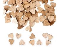 Lot de 200 cœurs en bois - Décoration de mariage - 12 x 12 mm - Matériaux : cœur en bois à écrire - Décoration de table pour mariage, fête, festival, bricolage