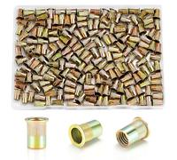 Lot de 200 écrous à rivet #10-24, en acier au carbone 10-24 UNC, écrous RIV filetés galvanisés, écrous à tête plate