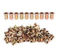 Lot de 200 écrous à rivets aveugles en acier au carbone et zinc Inserts d'écrous à rivets filetés Modèle britannique 1/4-20 pour le champ de fixation de divers tuyaux de plaques métalliques
