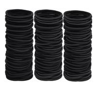 Lot de 200 élastiques à cheveux pour femme - Extra épais de 4 mm - Noirs - Sans douleur et doux pour les cheveux épais et fins, hommes et enfants - Sans métal - Noirs