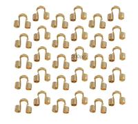 Lot de 200 embouts de cordon en U plaqués or 14K, 5 x 4 mm, embouts d'extrémité pour bijoux, capuchons en fer à cheval, fermoir métal pour collier et bracelet en perles DIY