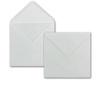 Lot de 200 enveloppes carrées - 15 x 15 cm - Blanc - 100 g/m² - Collage par humidification avec rabat de fermeture pointu - Pour occasions spéciales