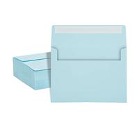 Lot de 200 enveloppes d'invitation carrées pour anniversaires, mariages, cartes de vœux Bleu clair 12,7 x 17,8 cm