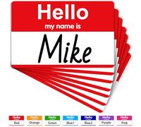 Lot de 200 étiquettes autocollantes rouges « Hello My Name is » (8,9 x 7,6 cm) pour école, bureau, maison et fête