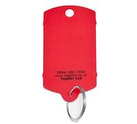 Lot de 200 étiquettes de clés en plastique non imprimées avec anneaux métalliques 11 couleurs, Rouge, taille unique