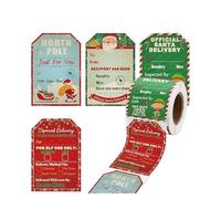 Lot de 200 étiquettes de Noël pré-envoyées pour parents et amis, décoration détaillée qui reflète l'intention du cadeau et favorise les relations intimes (blanc)