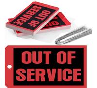 Lot de 200 étiquettes rouges de 15,8 x 8 cm - Étiquettes rouges de réparation avec fils de 30,5 cm attachés pour inspection d'équipement de machine