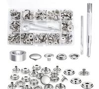Lot de 200 fermoirs Snap Fastener 15 mm toile robuste acier inoxydable 3 outils réglage sac bateau cuir bricolage