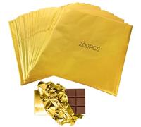 Lot de 200 feuilles brillantes pour emballage de chocolat - Feuilles dorées lisses - Convient à différentes tailles - Design élégant - Pour événements, vacances, cadeaux, fêtes