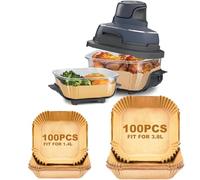 Lot de 200 feuilles de cuisson Airfryer pour Ninja CRISPi FN101EUGY, résistant à la chaleur, anti-adhésif, friteuse à air chaud, 3,8 l et 1,4 l, papier sulfurisé Airfryer Accessoires pour Ninja