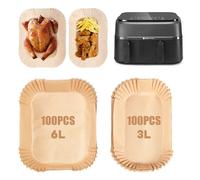 Lot de 200 feuilles de cuisson pour friteuse à air chaud Philips Dual Basket Airfryer Dual Basket 3000 Series Papier sulfurisé 6/3 l Dual Easy Fryer, accessoire de friteuse à air chaud pour Phillips