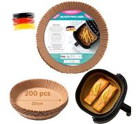 Lot de 200 feuilles de cuisson pour friteuse à air chaud TRIPLE K&S Airfryer XL 4-6,5 l Rond Non Adhésif Parchment Paper (200 pièces rondes 20 cm)