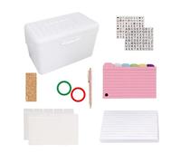 Lot de 200 feuilles de papier avec 150 feuilles de papier coloré pour cartes de notes, autocollants, classeurs, intercalaires, stylo et étui de rangement pour cartes de recettes
