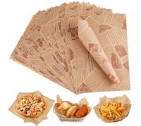 Lot de 200 feuilles de papier sulfurisé résistant à l'huile, aspect journal, 30 x 20 cm, papier sulfurisé pour pain au beurre, fromage et frites