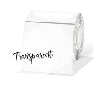Lot de 200 feuilles d'étiquettes thermiques rondes transparentes de 7,6 cm pour la conception de logo, étiquettes thermiques directes polyvalentes