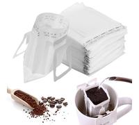 Lot de 200 filtres à café pour camping, goutte à goutte avec oreilles suspendues, sacs à café pour la plupart des tasses, filtre à café portable, filtre à café pliable pour voyage, maison, bureau