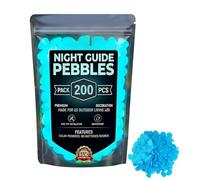 Lot de 200 galets phosphorescents pour aquarium - Pierres brillantes pour marches de cour, allées, allées, terrasses, aménagements, aquariums et fêtes