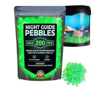 Lot de 200 galets phosphorescents pour l'extérieur et le jardin - Pierres phosphorescentes - Pour trottoirs, jardins, arrière-cours, chemins, allées, terrasses, aménagement paysager, bassin à poissons
