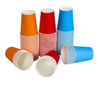 Lot de 200 gobelets en carton, gobelets en carton, gobelets pour enfants, anniversaires, barbecues, fêtes, 200 ml (orange)