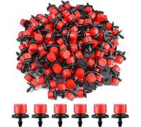 Lot de 200 goutteurs d'irrigation réglables, système d'irrigation goutte à goutte de 1/4'', tête goutte à goutte à micro-débit, buses de brouillard d'irrigation pour potagers ou parterres de fleurs (r