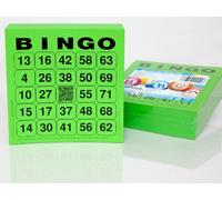 Lot de 200 grandes cartes de bingo pour personnes âgées 24 sur 75 avec Joker au centre (vert)