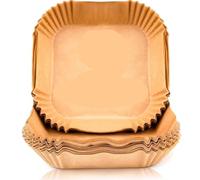 Lot de 200 grands plateaux carrés jetables en papier for friteuse à air Pour Sans Huile(20cm)