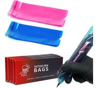Lot de 200 housses pour stylo de machine à tatouer avec bandes antidérapantes, 6,6 x 19,1 cm, bleu