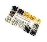 Lot de 200 œillets de 4 couleurs avec œillets de 6 mm pour réparation de vêtements et de cuir