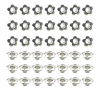 Lot de 200 œillets en forme de fleur de 5 mm - Petits œillets de couture en métal pour vêtements, chaussures, vêtements - Argenté