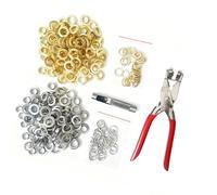 Lot de 200 œillets floraux de 12 mm avec pince perforatrice pour cuir et tissu