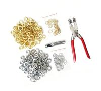 Lot de 200 œillets floraux de 12 mm avec pince perforatrice pour cuir et tissu - Œillets fleuris bicolores pour cuir