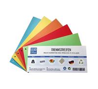 Lot de 200 intercalaires, 5 couleurs intenses, 40 pièces par couleur, 24 x 10,5 cm, perforées, 180 g/m², pour trier et séparer des documents jusqu'au format A4