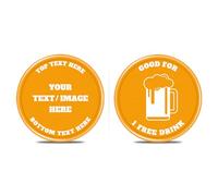 Lot de 200 jetons de poker en plastique personnalisables, imprimez en couleur votre logo et votre texte sur le jeton, bons pour les jetons de boisson, les jeux de cartes de poker (orange)