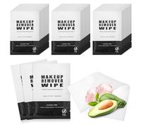 Lot de 200 lingettes démaquillantes emballées individuellement - Lingettes nettoyantes individuelles pour le visage, les soins de la peau et le démaquillage (noir)