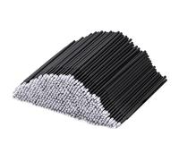 Lot de 200 micro-applicateurs, pinceaux micropores, micro-pinceaux pour extensions de cils, nettoyage d'eyeliner, application de nail art et maquillage (noir)