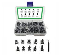Lot de 200 micro-interrupteurs tactiles, 10 tailles 6 x 6 mm (4,3-13 mm), boutons de circuit imprimé avec boîte de rangement