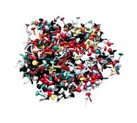 Lot de 200 mini attaches parisiennes rondes en fer multicolores pour loisirs créatifs, scrapbooking, fabrication de cartes, projets de bricolage