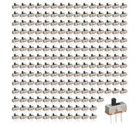 Lot de 200 Mini Interrupteurs à Glissière SS12D00 1P2T SPDT, 3 Broches 2 Positions, Micro Switch 0,5A 50V DC, Interrupteur Coulissant PCB 8x4x10 mm pour Projets Électroniques