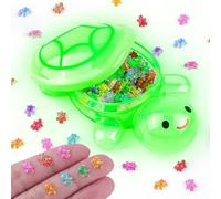 Lot de 200 mini tortues en résine avec 1 tortue géante en résine phosphorescente dans l'obscurité - Pour jardin féerique, maison de poupée, micro paysage