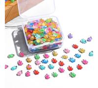 Lot de 200 mini tortues lumineuses en résine, 8 mm, mini tortues en plastique phosphorescentes pour jardin féérique, maison de poupée, loisirs créatifs, boîte de rangement incluse