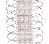 Lot de 200 modules LED 12 V CC 6 500 K lumière du jour blanche 0,72 W 3 LED avec lentille en pierre précieuse étanche décorative pour panneaux publicitaires, lettres avec ruban adhésif à l'arrière