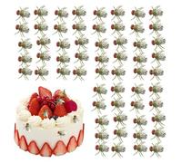 Lot de 200 mouches à tartiner simulées en PVC Supplies - Lot de 200 jouets à mouches réalistes - Nœud papillon délicat pour blagues