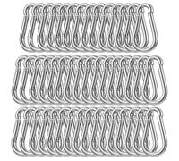 Lot de 200 mousquetons à ressort en acier galvanisé de 3/16", 5 cm, robustes, à maillons rapides, capacité de charge de 99 kg, pour camping, sall