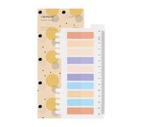 Lot de 200 onglets de notes autocollantes, style gris, marqueurs de page, autocollants pastel, avec règle pour marquage de page, marque-page (H-Peach Fizz)