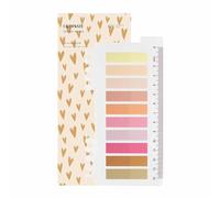 Lot de 200 onglets de notes autocollantes, style gris, marqueurs de page, autocollants pastel, avec règle pour marquage de page, marque-page (I-Peach Glow)