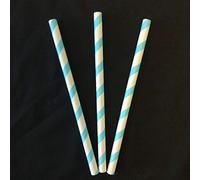 Lot de 200 pailles en papier pour milkshakes smoothies fêtes boissons et événements Bleu 10 mm