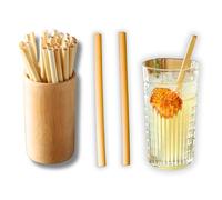 Lot de 200 pailles naturelles de qualité supérieure - Longueur : 20 cm - 7 à 10 mm de diamètre - Goût neutre - Ne se plie pas et ne se décolle pas - 100 % biodégradables - Pour fêtes, événements ou